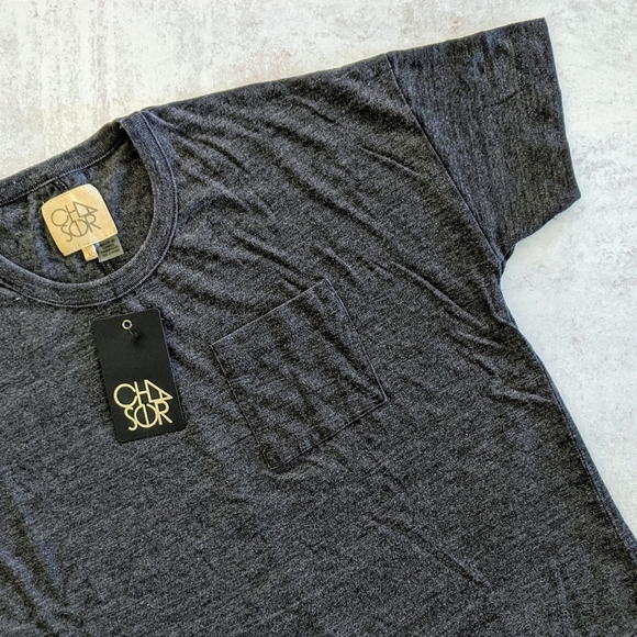 CHASER Triblend Jersey Crew Neck Crop Pocket Tee, M NWT - Picture 2 of 6